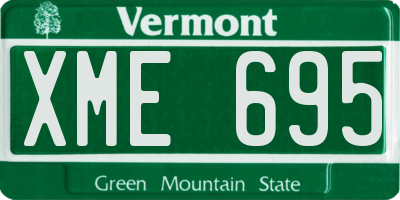 VT license plate XME695