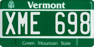 VT license plate XME698