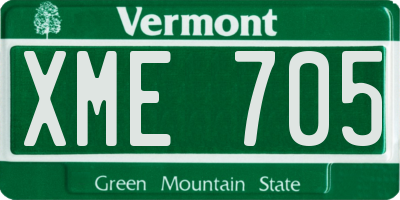 VT license plate XME705