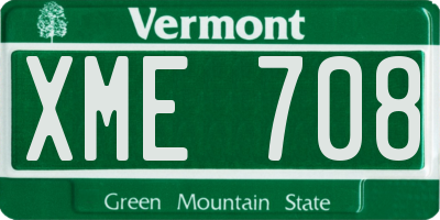 VT license plate XME708