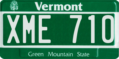 VT license plate XME710