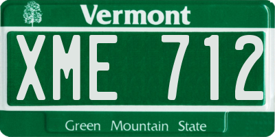 VT license plate XME712