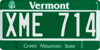 VT license plate XME714