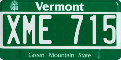 VT license plate XME715