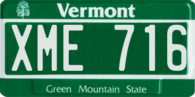 VT license plate XME716
