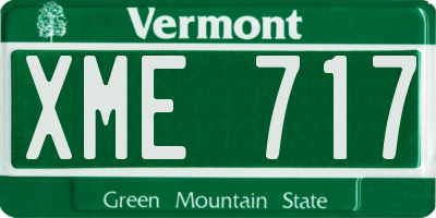 VT license plate XME717