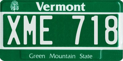 VT license plate XME718