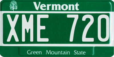 VT license plate XME720