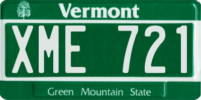 VT license plate XME721