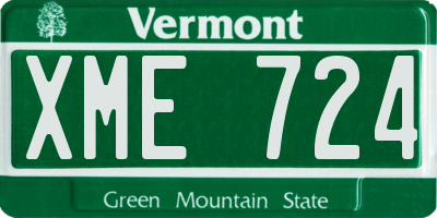 VT license plate XME724