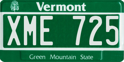 VT license plate XME725