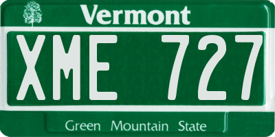 VT license plate XME727