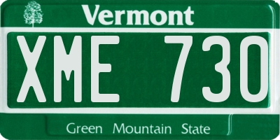 VT license plate XME730
