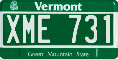 VT license plate XME731
