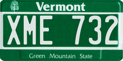 VT license plate XME732