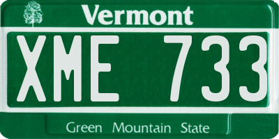 VT license plate XME733