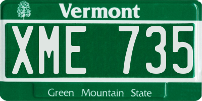 VT license plate XME735