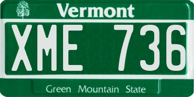 VT license plate XME736
