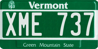 VT license plate XME737