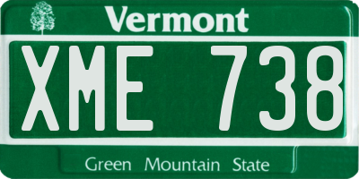 VT license plate XME738