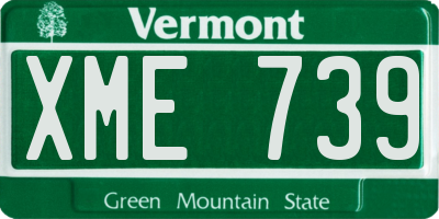 VT license plate XME739