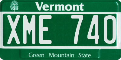 VT license plate XME740