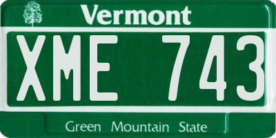 VT license plate XME743