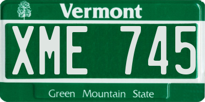 VT license plate XME745