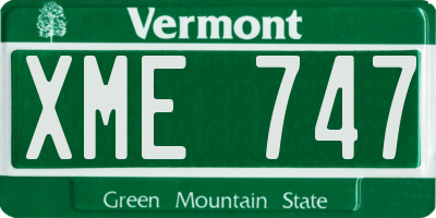VT license plate XME747