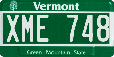 VT license plate XME748