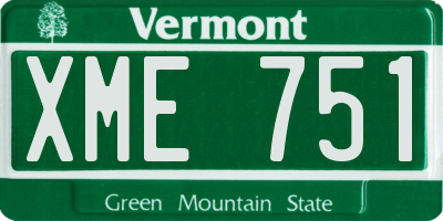 VT license plate XME751