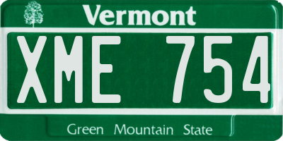 VT license plate XME754