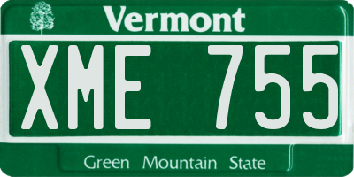VT license plate XME755