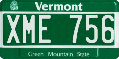 VT license plate XME756