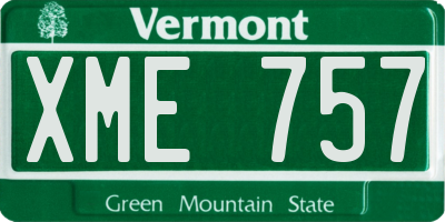 VT license plate XME757