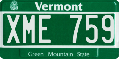 VT license plate XME759