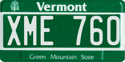 VT license plate XME760