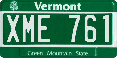 VT license plate XME761