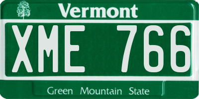 VT license plate XME766