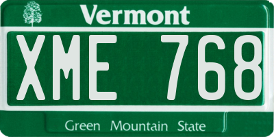 VT license plate XME768