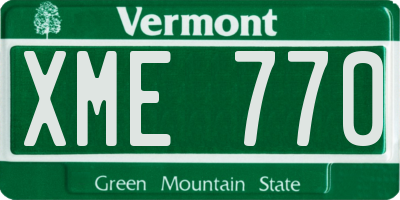 VT license plate XME770