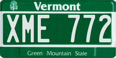 VT license plate XME772