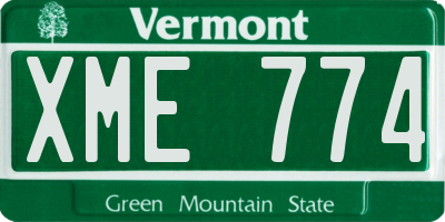 VT license plate XME774