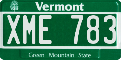 VT license plate XME783