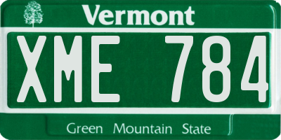 VT license plate XME784