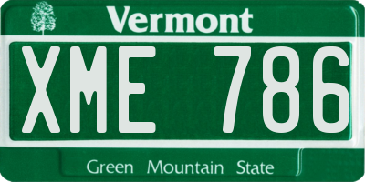 VT license plate XME786