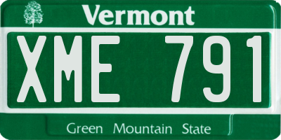 VT license plate XME791