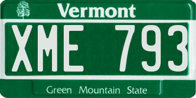 VT license plate XME793
