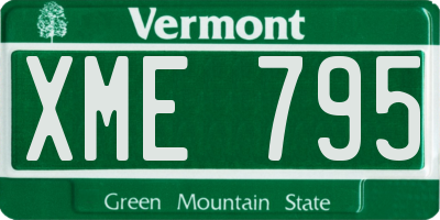 VT license plate XME795