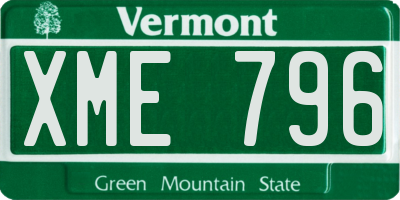 VT license plate XME796